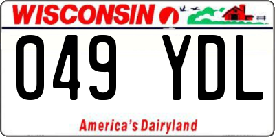WI license plate 049YDL