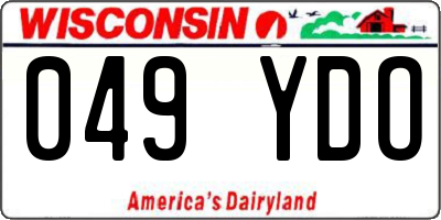 WI license plate 049YDO