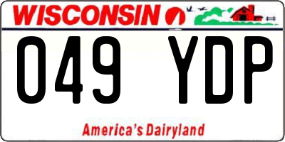WI license plate 049YDP