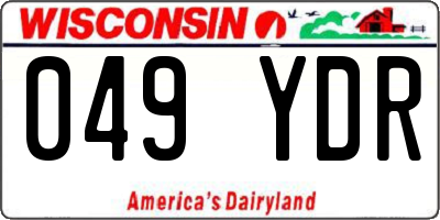 WI license plate 049YDR