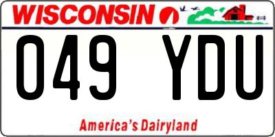WI license plate 049YDU