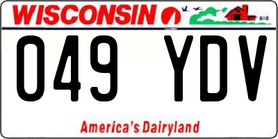 WI license plate 049YDV