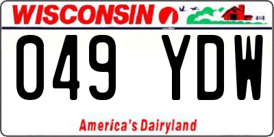 WI license plate 049YDW