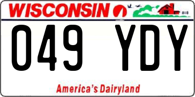 WI license plate 049YDY