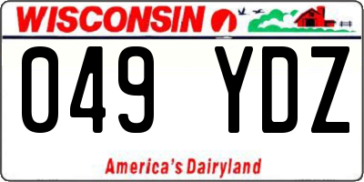 WI license plate 049YDZ