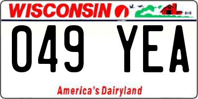 WI license plate 049YEA