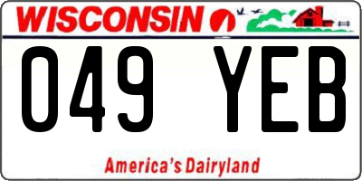 WI license plate 049YEB
