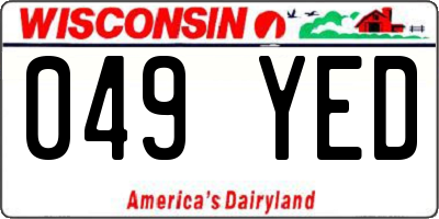 WI license plate 049YED
