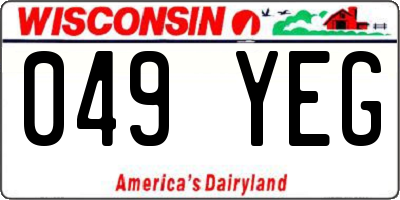 WI license plate 049YEG