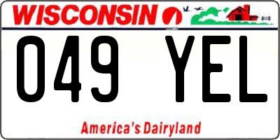 WI license plate 049YEL
