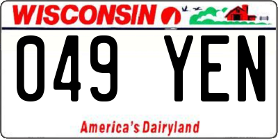 WI license plate 049YEN