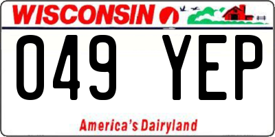 WI license plate 049YEP
