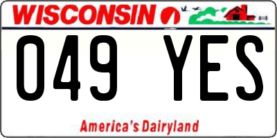 WI license plate 049YES