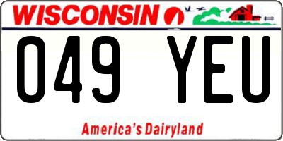 WI license plate 049YEU