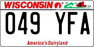 WI license plate 049YFA