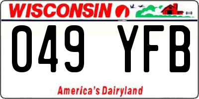 WI license plate 049YFB
