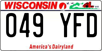WI license plate 049YFD