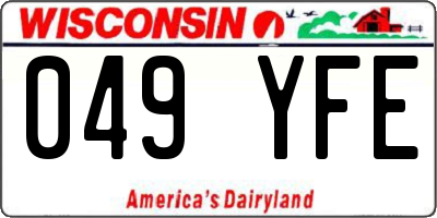 WI license plate 049YFE