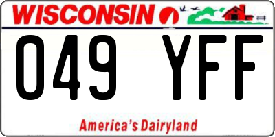 WI license plate 049YFF