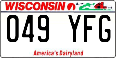 WI license plate 049YFG