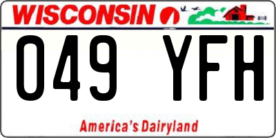 WI license plate 049YFH