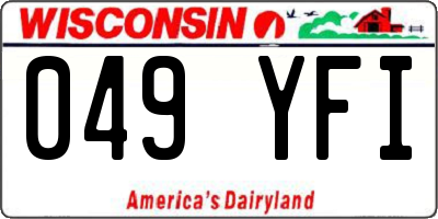 WI license plate 049YFI