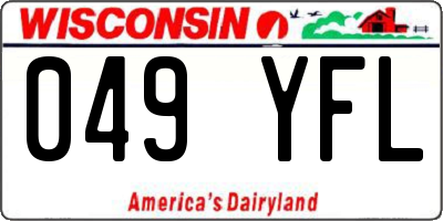 WI license plate 049YFL