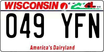 WI license plate 049YFN
