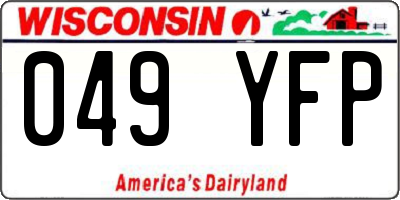 WI license plate 049YFP