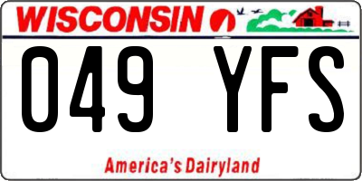 WI license plate 049YFS