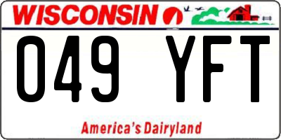 WI license plate 049YFT