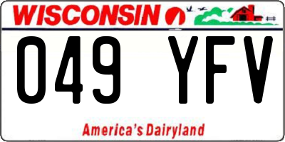 WI license plate 049YFV