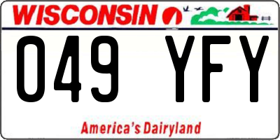 WI license plate 049YFY