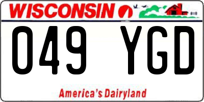 WI license plate 049YGD