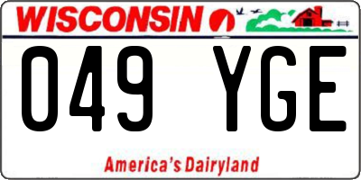 WI license plate 049YGE