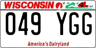 WI license plate 049YGG