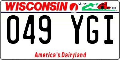 WI license plate 049YGI
