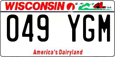 WI license plate 049YGM