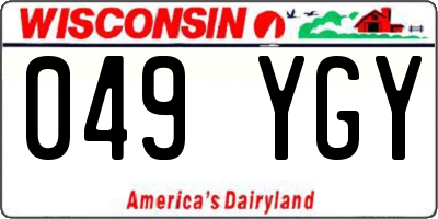 WI license plate 049YGY