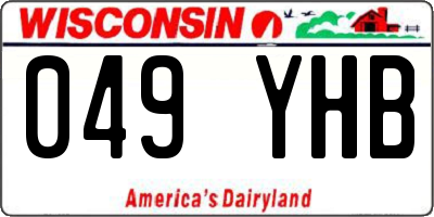 WI license plate 049YHB