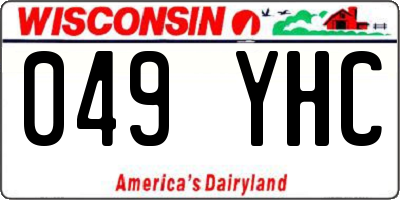 WI license plate 049YHC