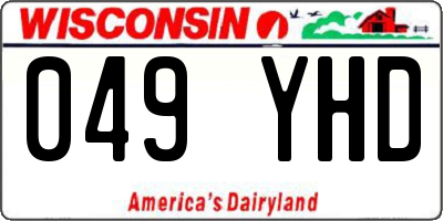 WI license plate 049YHD