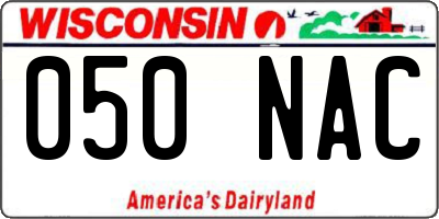 WI license plate 050NAC