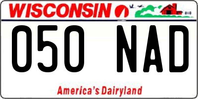 WI license plate 050NAD