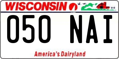 WI license plate 050NAI