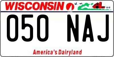WI license plate 050NAJ