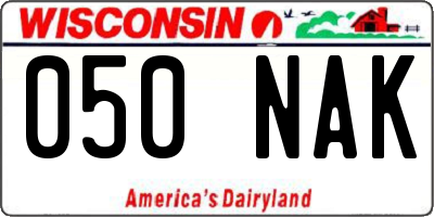 WI license plate 050NAK