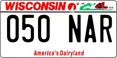 WI license plate 050NAR