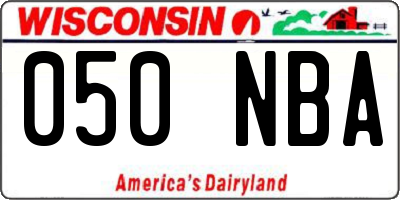 WI license plate 050NBA