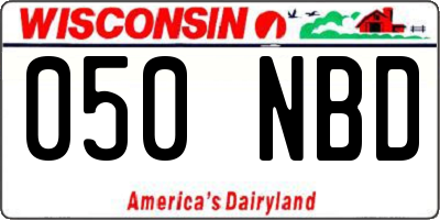 WI license plate 050NBD
